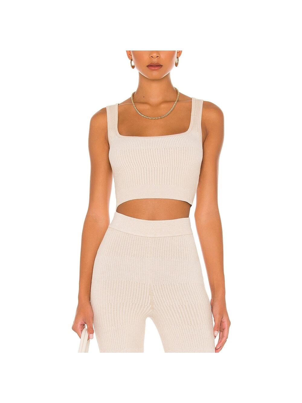 Song Of Style Ribbed Beige Elyse Tank Size S